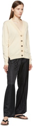 Totême Black Silk Monogram Beach Lounge Pants