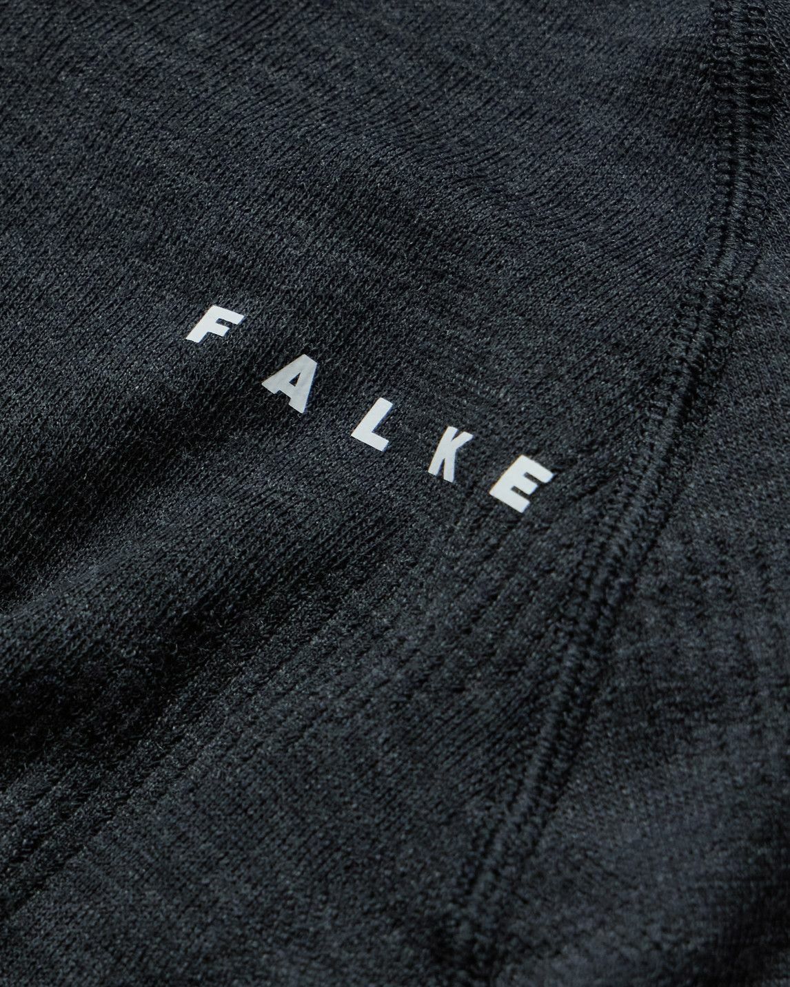 Falke - Printed Virgin Wool-Blend Ski Base Layer - Black