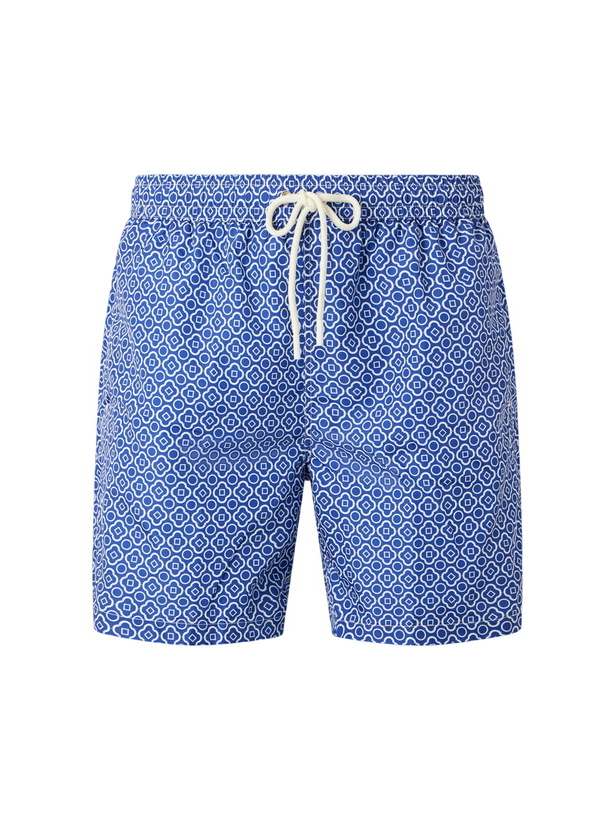 Photo: Anderson & Sheppard - Straight-Leg Printed Swim Shorts - Blue