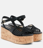 Prada Crochet wedge sandals