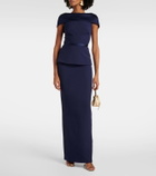 Safiyaa Rella draped peplum heavy crêpe midi dress