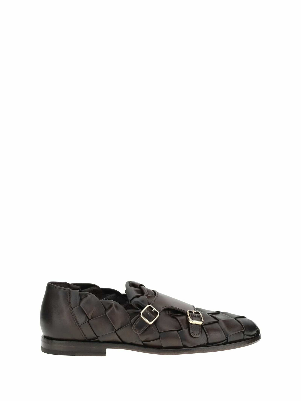 Santoni Black Leather Woven Loafers Santoni Men main image 4