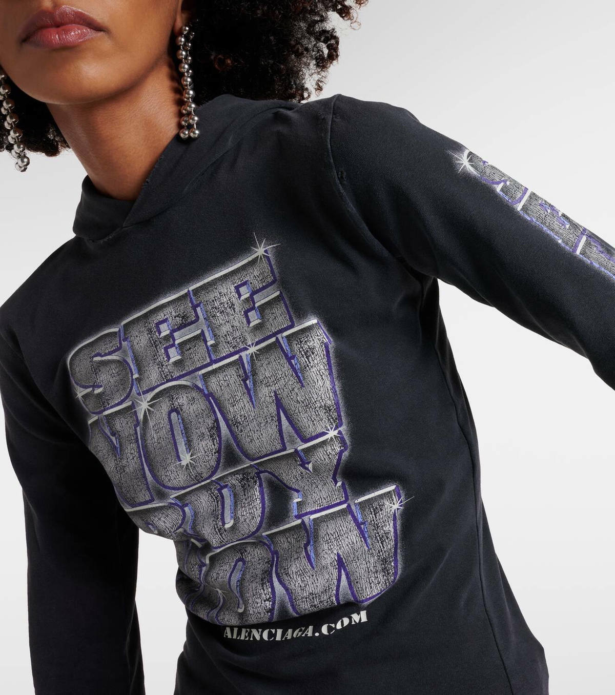 Balenciaga SNBN cotton-blend jersey top