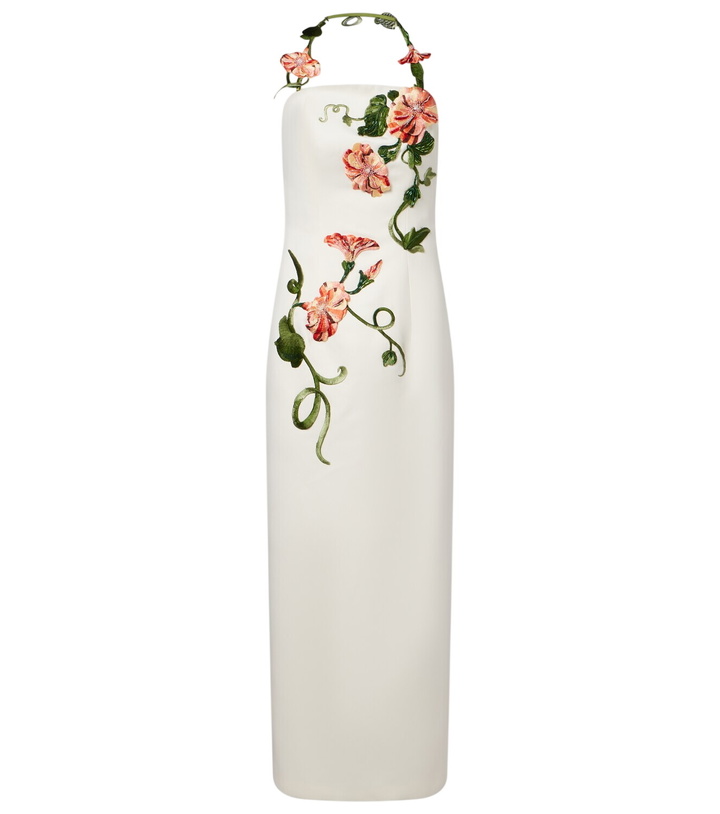 Photo: Leo Lin Floral-appliqué halterneck gown