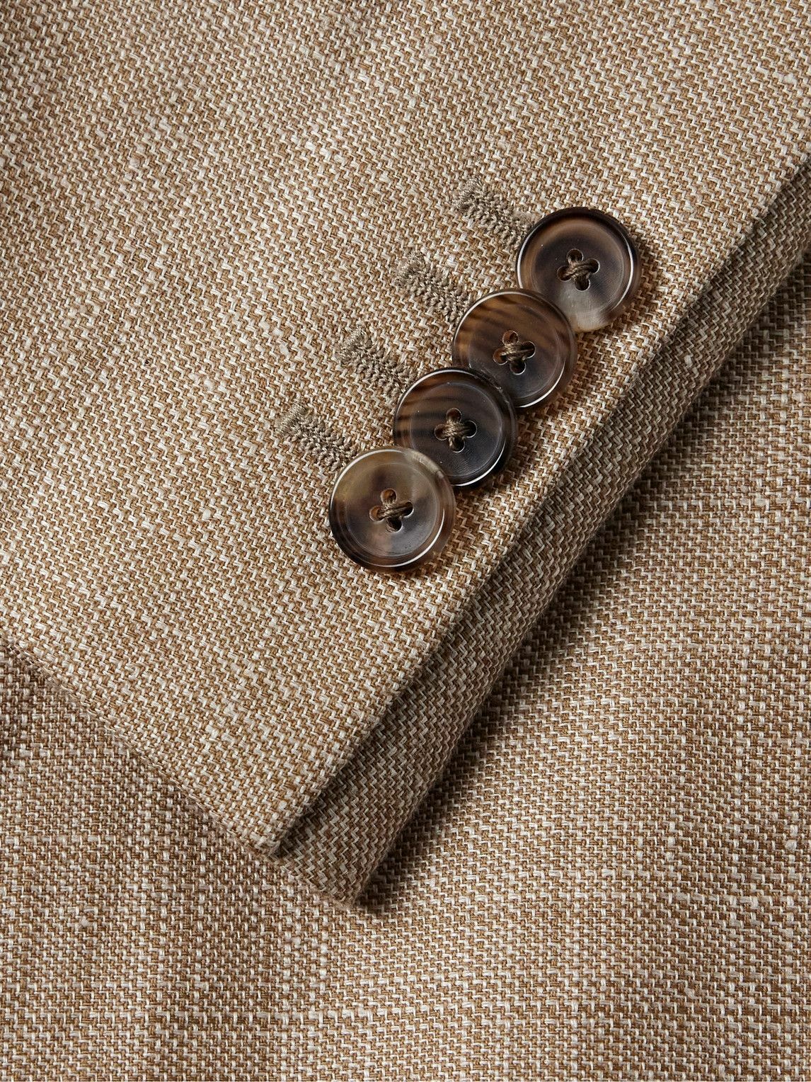 Caruso - Slim-Fit Double-Breasted Linen and Wool-Blend Blazer - Neutrals
