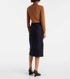 Plan C Sequined wool-blend midi skirt