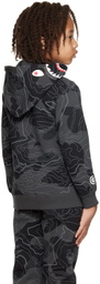 BAPE Kids Gray Layered Line Camo Shark Hoodie