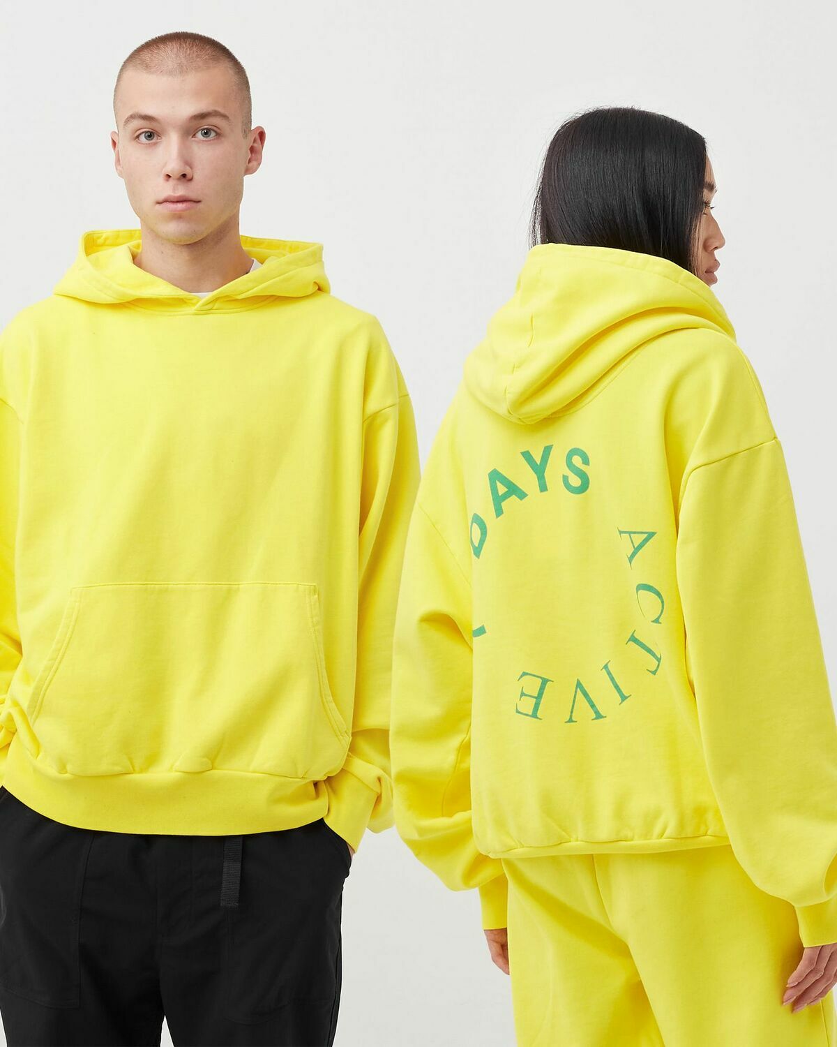 7 Days Active Oversized Hoodie Yellow Hoodies