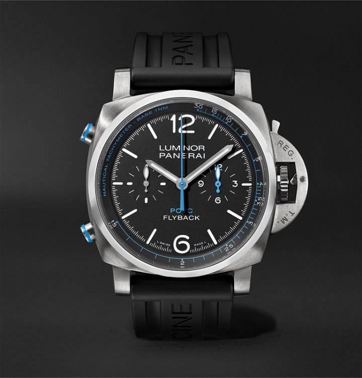 Photo: Panerai - Luminor Yachts Challenge Automatic Flyback Chronograph 44mm Titanium and Rubber Watch - Black
