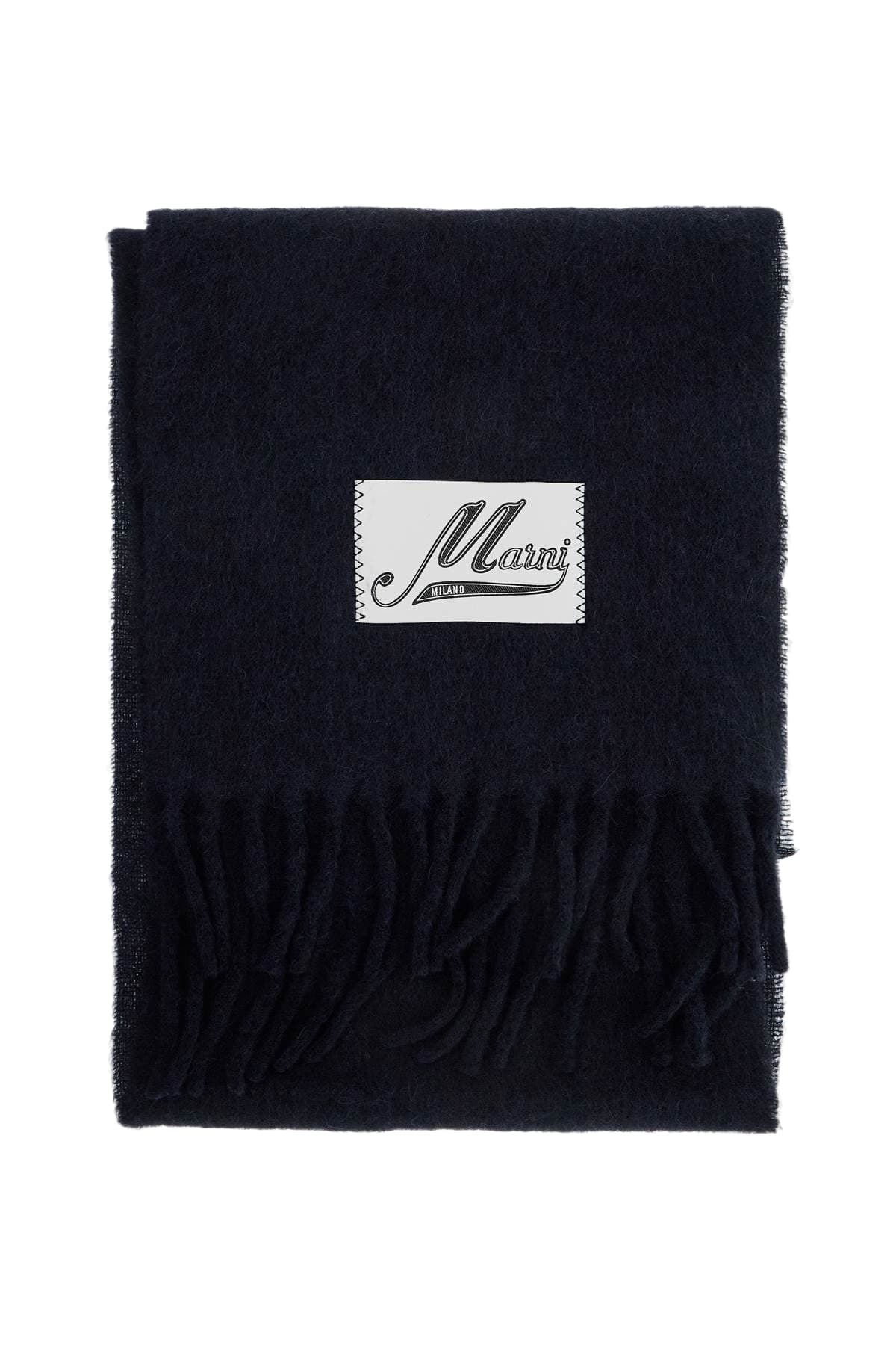 Marni Midnight Blue Alpaca Blend Scarf