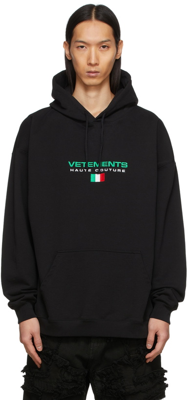 Photo: VETEMENTS Black Haute Couture Logo Hoodie