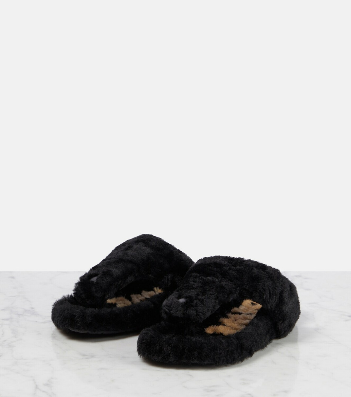 Loewe Ease shearling thong sandals Loewe