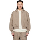 Fear of God ESSENTIALS Beige Classic Zip-Up Hoodie