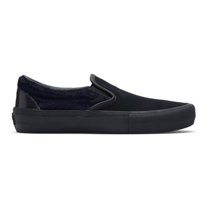 Photo: Engineered Garments Navy Vans Edition Classic Slip-On V Sneakers