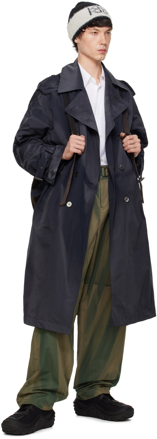 JiyongKim Green Sun-Bleached Belted Wide Trousers