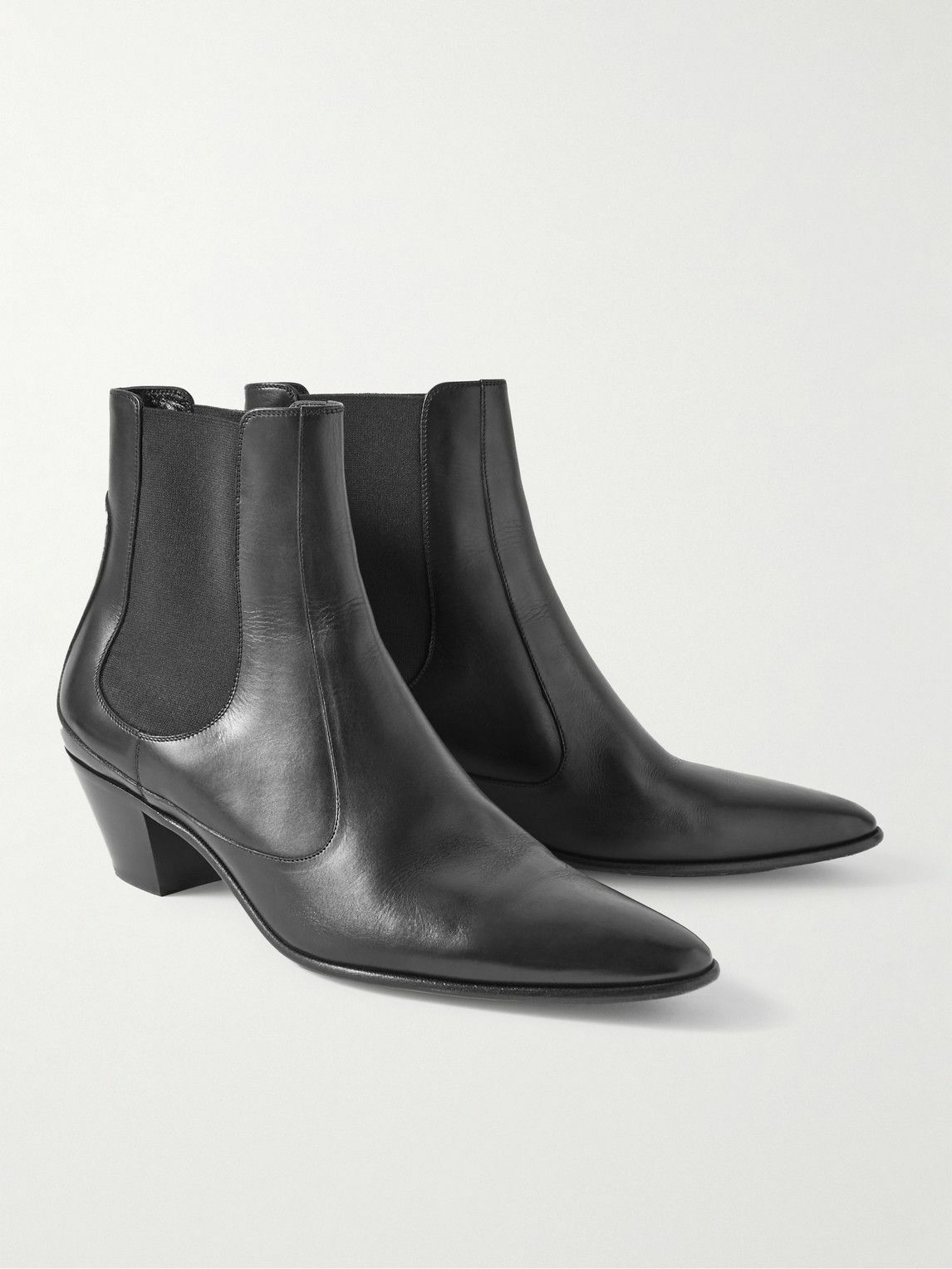 CELINE - Leather Chelsea Boots - Black