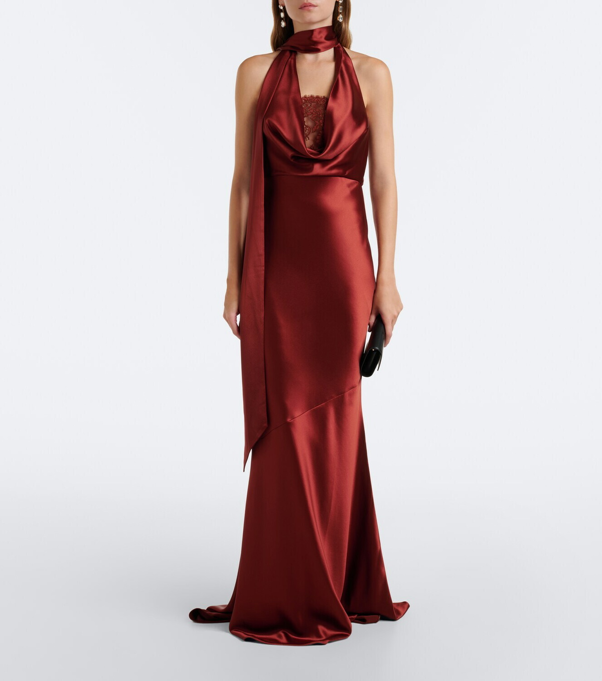 Retrofête Melly satin halterneck gown