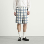 Jil Sander Men's Relaxed Fit Check Shorts in Blue Hydrangea