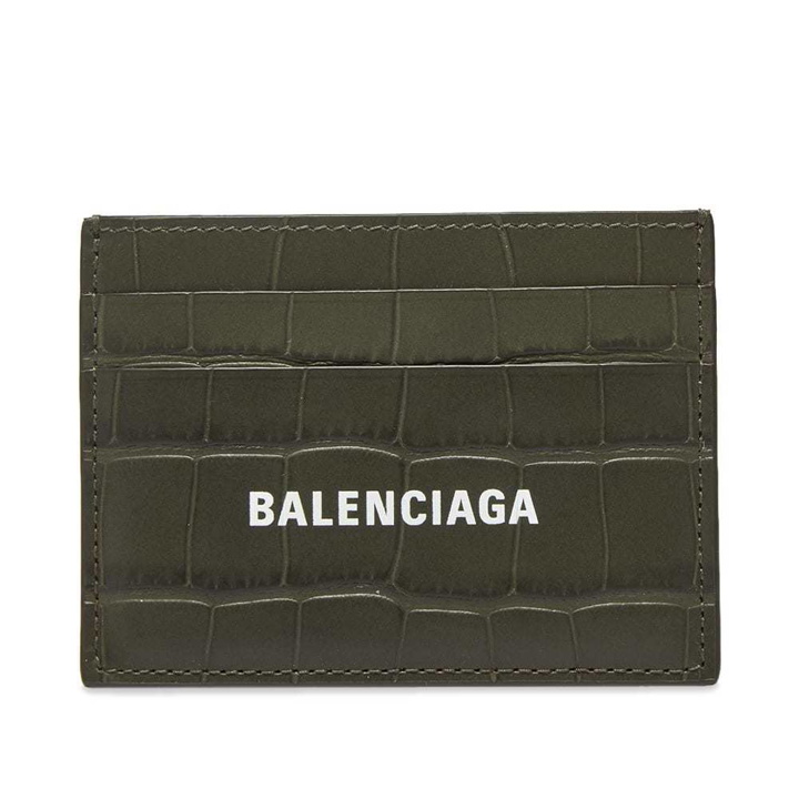 Photo: Balenciaga Embossed Croc Leather Logo Card Holder