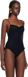 SHUSHU/TONG Navy Ruffled Bodysuit