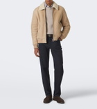 Canali Shearling-trimmed suede blouson jacket