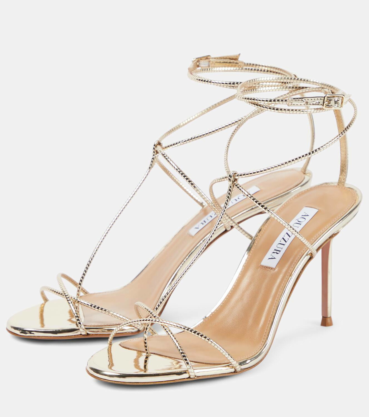 Aquazzura Roman Romance metallic faux leather sandals Aquazzura