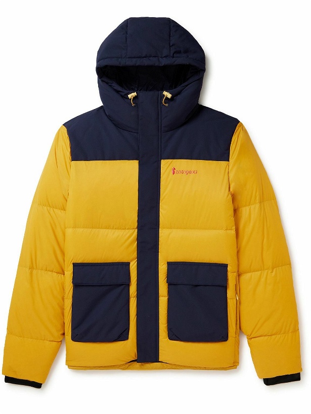 Photo: Cotopaxi - Solazo Quilted Twill and Ripstop Hooded Down Jacket - Yellow
