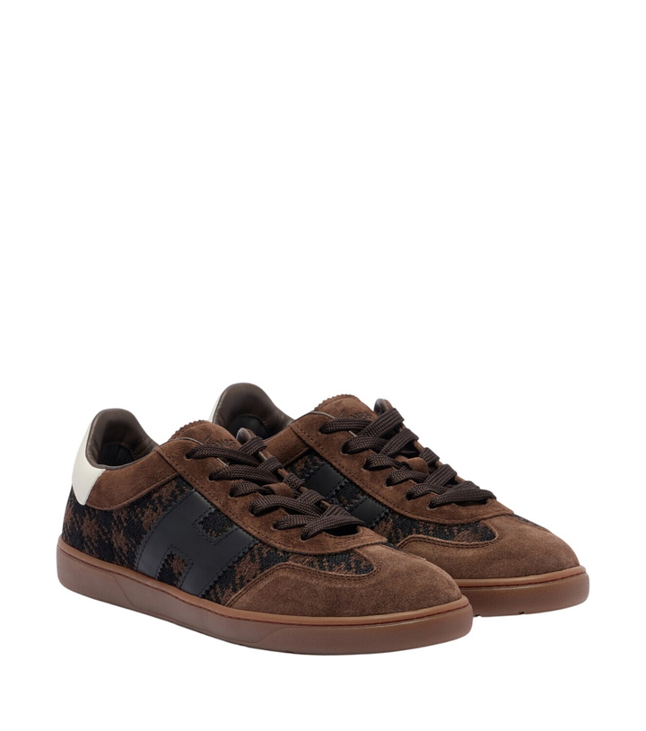 Photo: Hogan H647 leather-trimmed suede sneakers