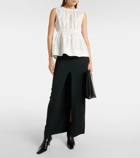 Proenza Schouler Ruched peplum cotton poplin top