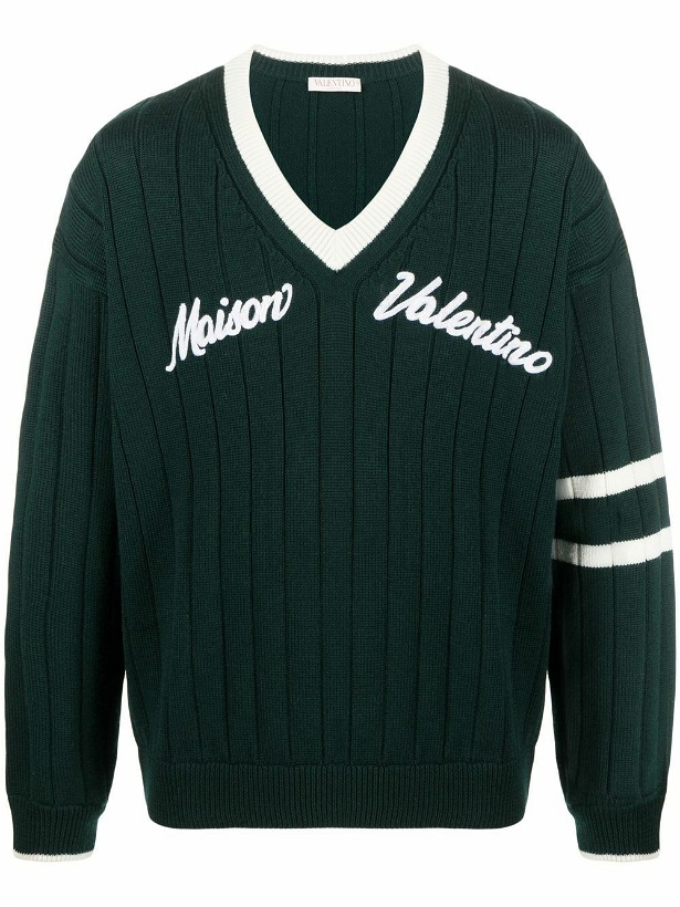 Photo: VALENTINO - V-neck Sweater With Logo