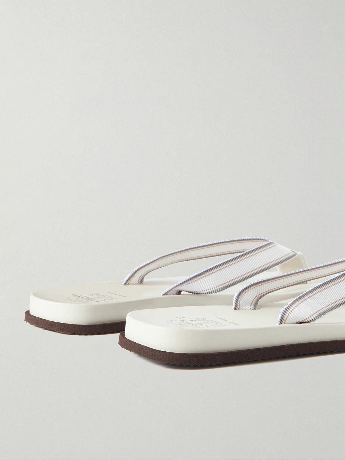 【Brunello Cucinelli】Pool Grosgrain Flip Flops Brunello Cucinelli - Pool Grosgrain Flip Flops - White