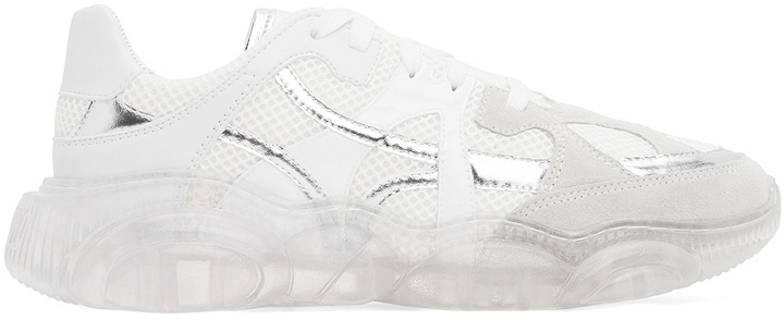 Photo: Moschino White Teddy Transparent Sole Sneakers