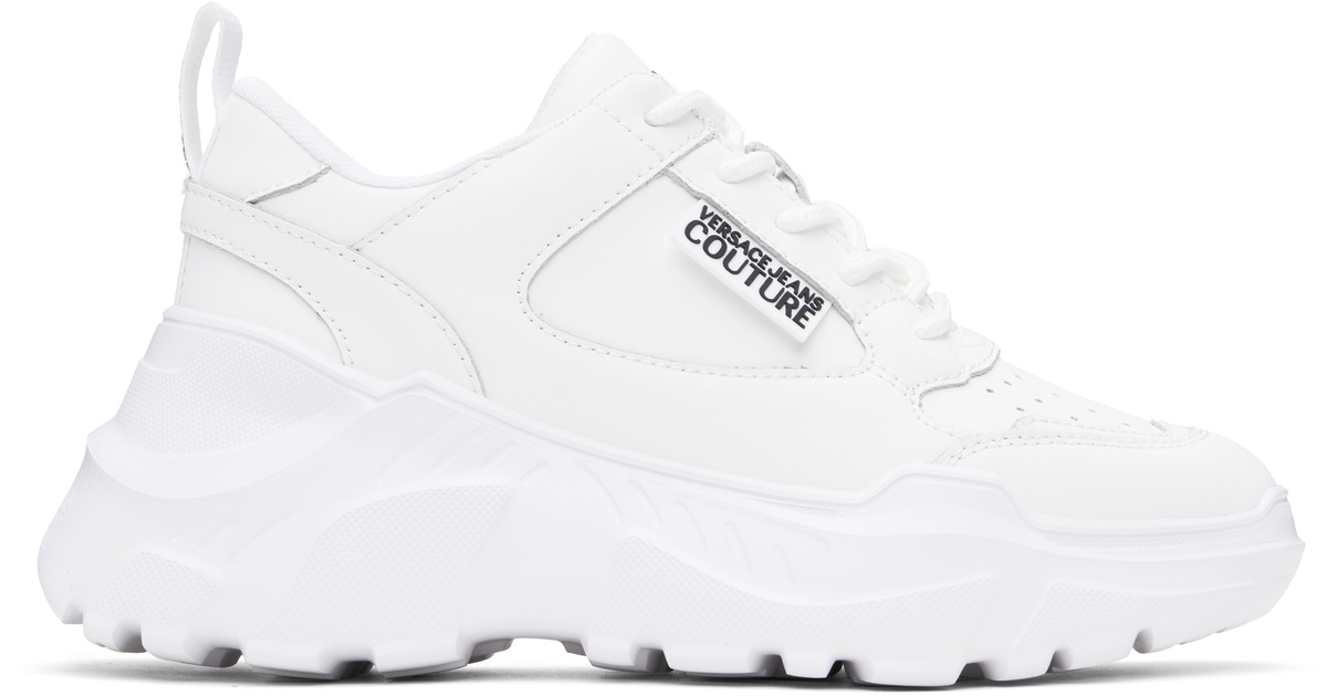 Versace Jeans Couture White Speedtrack Sneakers Versace