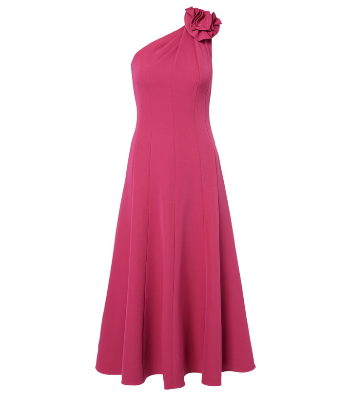 Photo: Roland Mouret Floral-appliqué one-shoulder cocktail dress