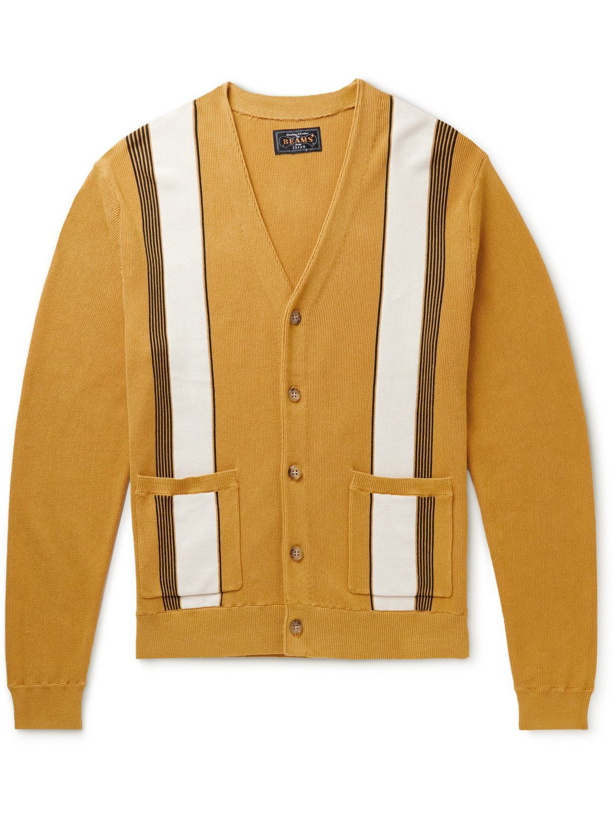 Photo: Beams Plus - Striped Cotton Cardigan - Yellow