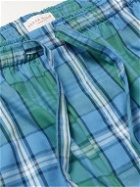 Derek Rose - Ranga Checked Brushed-Cotton Pyjama Trousers - Blue