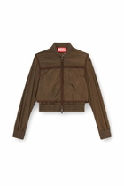 Diesel Nylon jacket with tonal taping - Jackets Womens in Brown