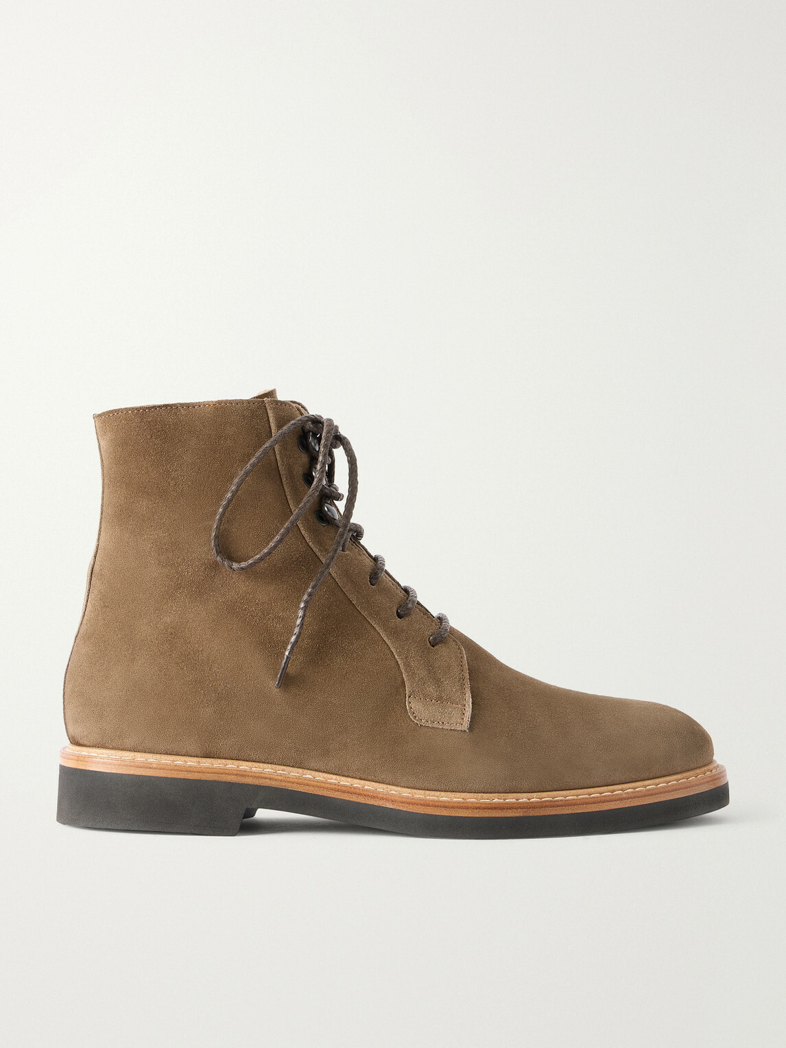 Mr P. - Shearling-Lined Suede Lace-Up Boots - Neutrals