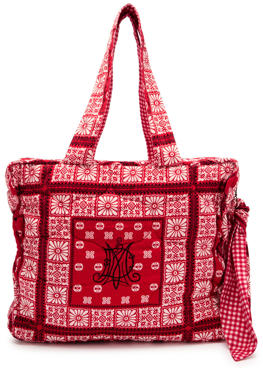 Damson Madder Quilted Bandana-print Cotton Tote - Red - One Size