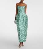 Markarian Marianne floral brocade corset gown