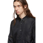 Comme des Garcons Homme Plus Black Jacquard Flower Crushed Velour Shirt