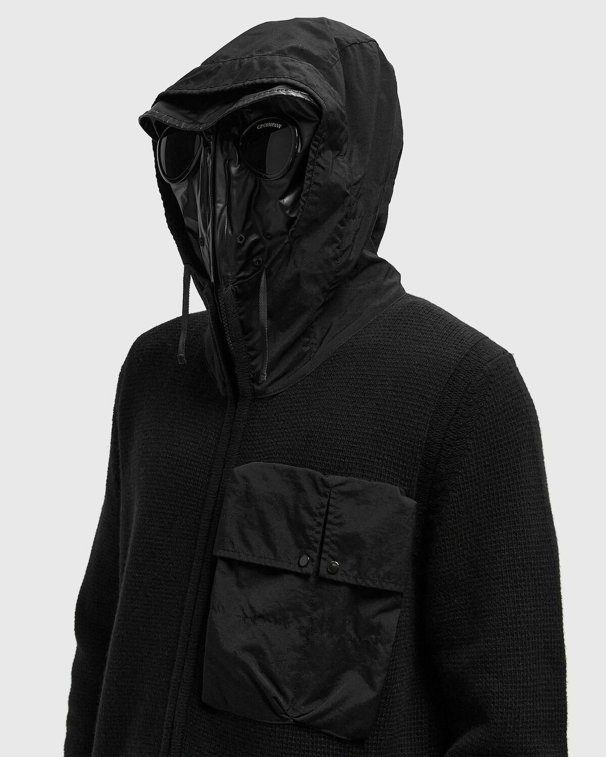 C.P. Company Lambswool Mixed Explorer Sweater Black Mens Bomber