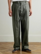 Acne Studios - Pasoro Belted Straight-Leg Cotton-Poplin Trousers - Green