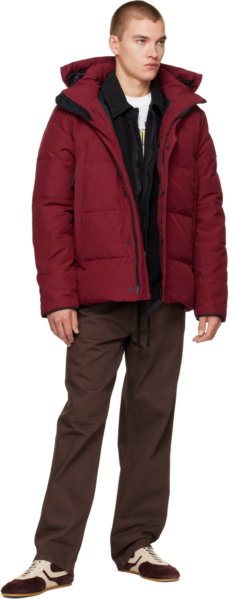 Canada Goose Burgundy 'Black Disc' Wyndham Down Parka