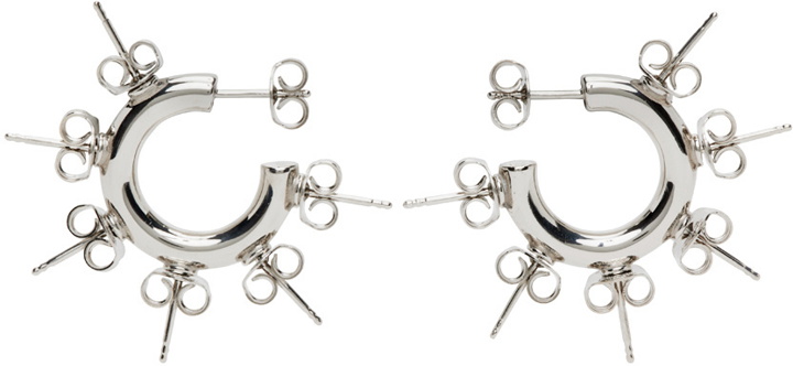 Photo: D'heygere Silver Stud Hoop Earrings