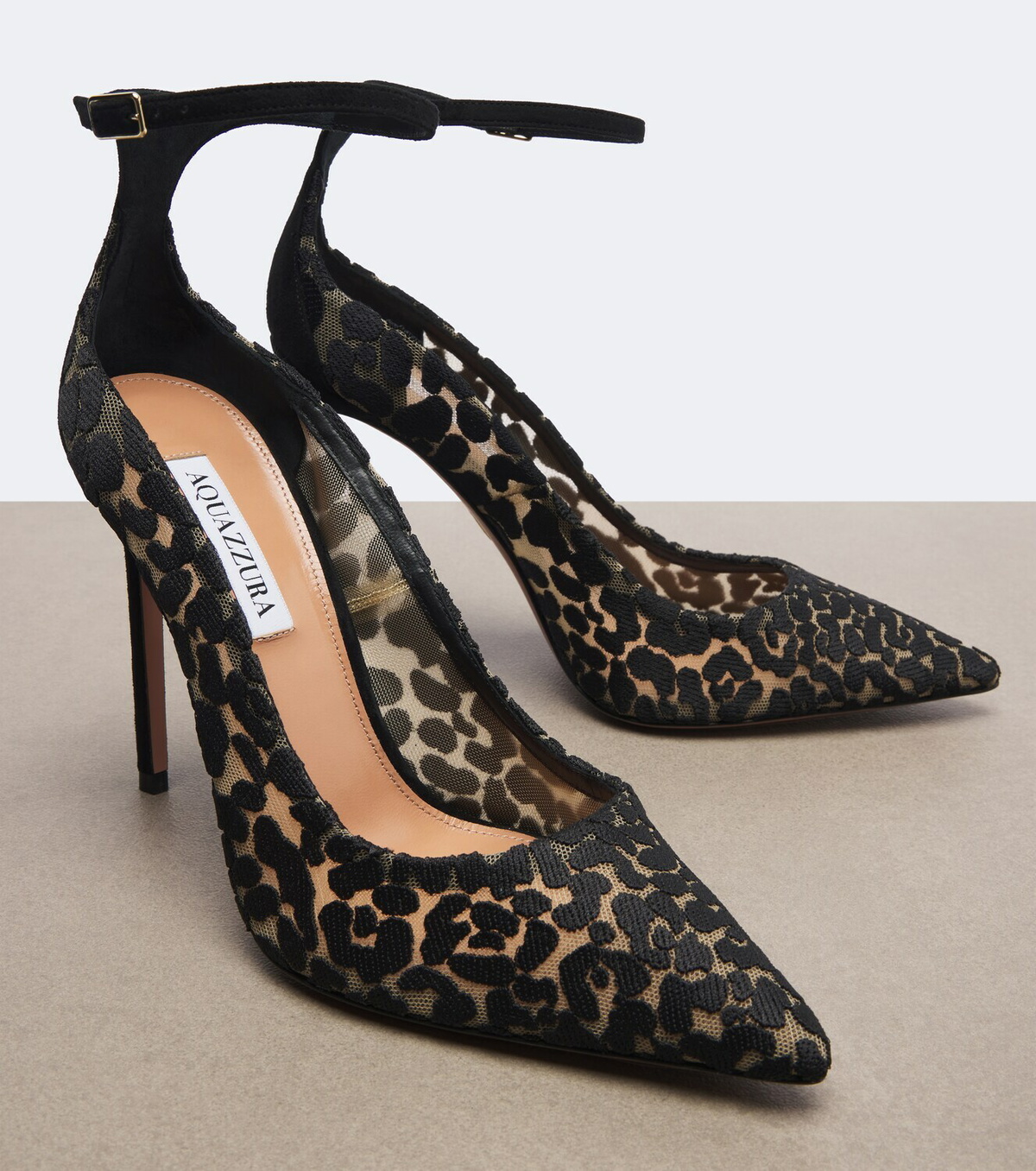 Aquazzura Panthera leopard-print mesh pumps