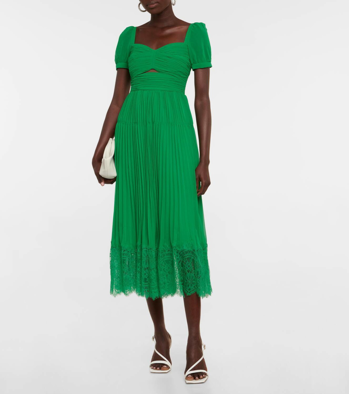 Self-Portrait Cutout chiffon midi dress Self-Portrait