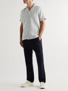 FRESCOBOL CARIOCA - Thomas Camp-Collar Linen Shirt - Gray