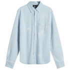 By Parra Men's Ancient Aliens Shirt in Washed Blue