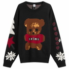 SKIMS Men's x Cactus Plant Flea Market Crewneck Pullover in Onyx Teddy Bear Snow Print